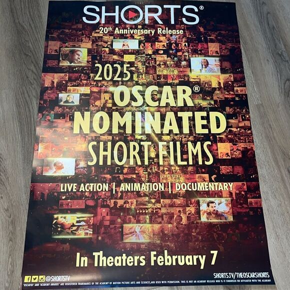 Oscar Nominated Shorts film theatre promotional 27x 39” big Movie Poster 2025 - Picture 1 of 1